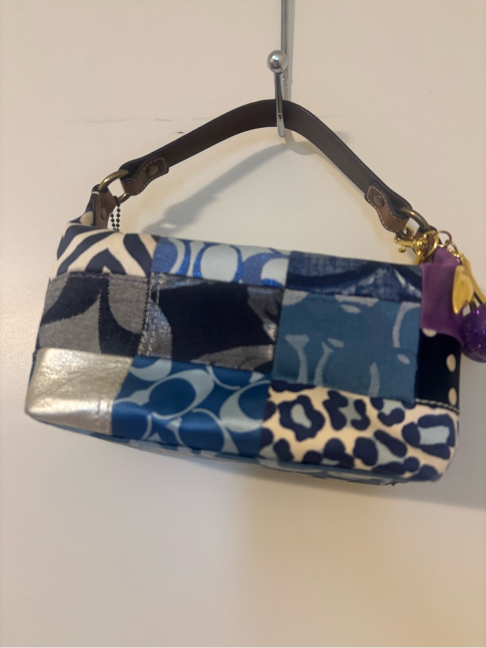 Coach Patchwork Mini Shoulder Bag in Blue and Purple - Picture 7 of 9